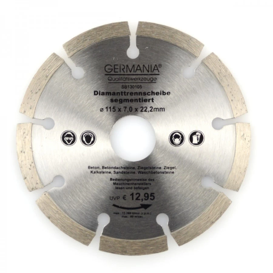 Diamanttrennscheibe 115x2,0x22,2mm segmentiert Beton Ziegeln Sandsteine Diamanttrennscheibe 115x2,0x22,2mm Segmentiert Beton Ziegeln Sandsteine -Profi Werkzeug Geschaft 10013 diamanttrennscheibe 115mm trennscheibe segmenti 1