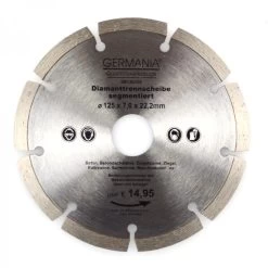 Diamanttrennscheibe 125x2,0x22,2mm Segmentiert Beton Ziegeln Sandsteine