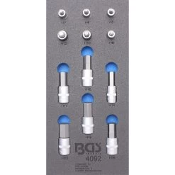 BGS Werkstattwageneinlage 1/3 Mit 12-teiligen Bit Und Bit-Einsätzen Innensechskant 1/2"