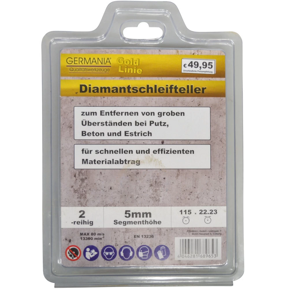GERMANIA Diamantschleifteller zweireihig, 115 x 22,23 mm GERMANIA Diamantschleifteller Zweireihig, 115 X 22,23 Mm -Profi Werkzeug Geschaft