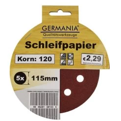 Schleifscheibe Schleifpapier Rund 5 St. 115mm Korn 120