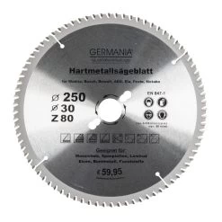GERMANIA HM Multifunktionssägeblatt Ø 250 Mm Mit 80 Zähnen