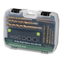 HSS TIN Bohrersatz 10-teilig, 2-10 Mm, Mit Bohrhilfe
