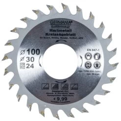 GERMANIA HM Kreissägeblatt Ø 100mm, 24 Zähne Für Holz