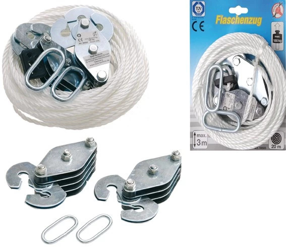 Flaschenzug 180 kg Flaschenzug 180 Kg -Profi Werkzeug Geschaft 4641 59505 0