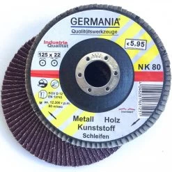 Fächerscheibe 125x22,23 NK80 Bombiert Fächer Schleifscheibe Lamellenscheibe