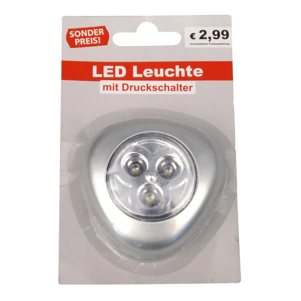 LED-Leuchte 65 x 65 x 25 mm silber mit 3 LED LED-Leuchte 65 X 65 X 25 Mm Silber Mit 3 LED -Profi Werkzeug Geschaft