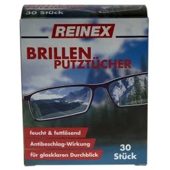 Reinex 30 Stück Feuchte Brillenputztücher