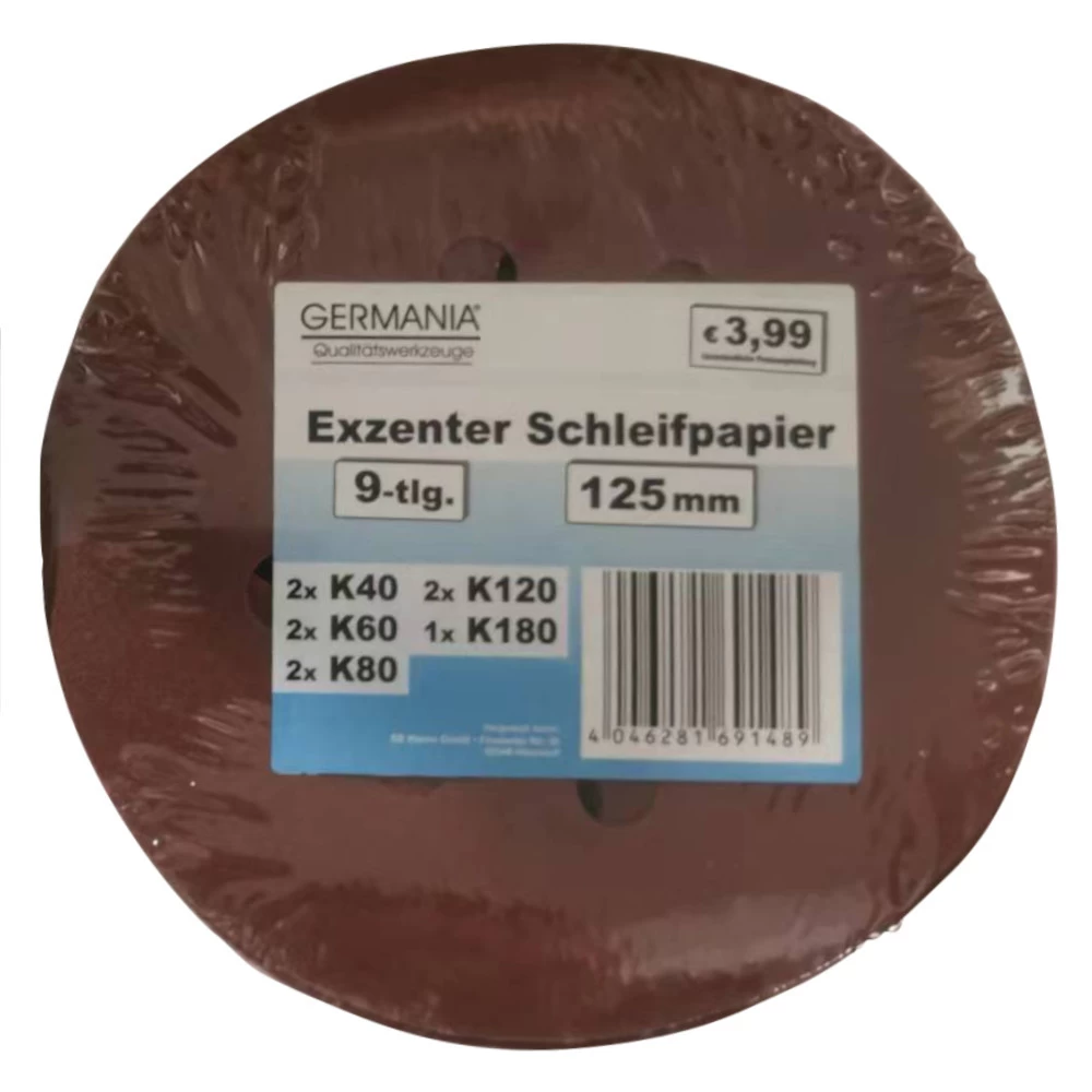 GERMANIA Schleifpapier-Set 9-teilig 125 mm von K40-180 GERMANIA Schleifpapier-Set 9-teilig 125 Mm Von K40-180 -Profi Werkzeug Geschaft