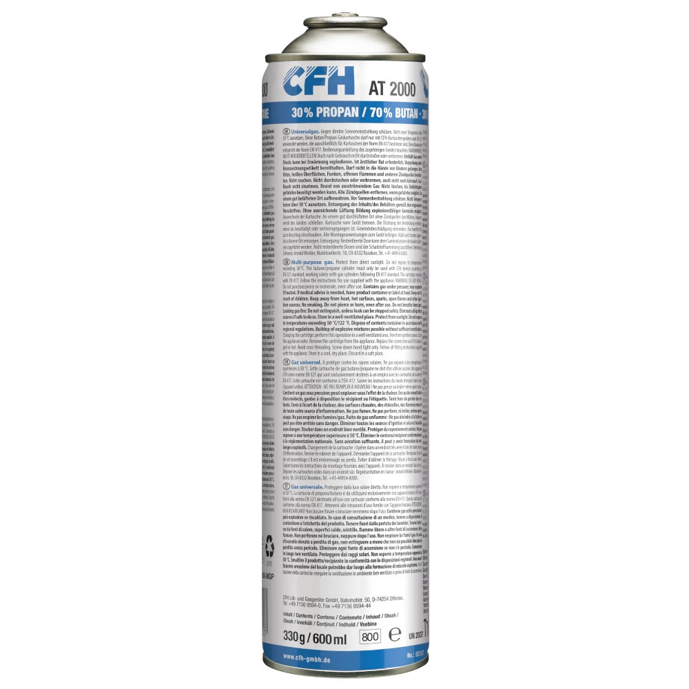 CFH Universalgas AT2000 Propan-Butan 330 g CFH Universalgas AT2000 Propan-Butan 330 G -Profi Werkzeug Geschaft