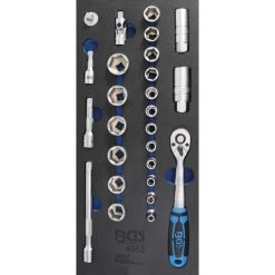 BGS Werkstattwageneinlage 189 X 408x 32 Mm, Größe 1/3 Mit 26 Werkzeugen 3/8"