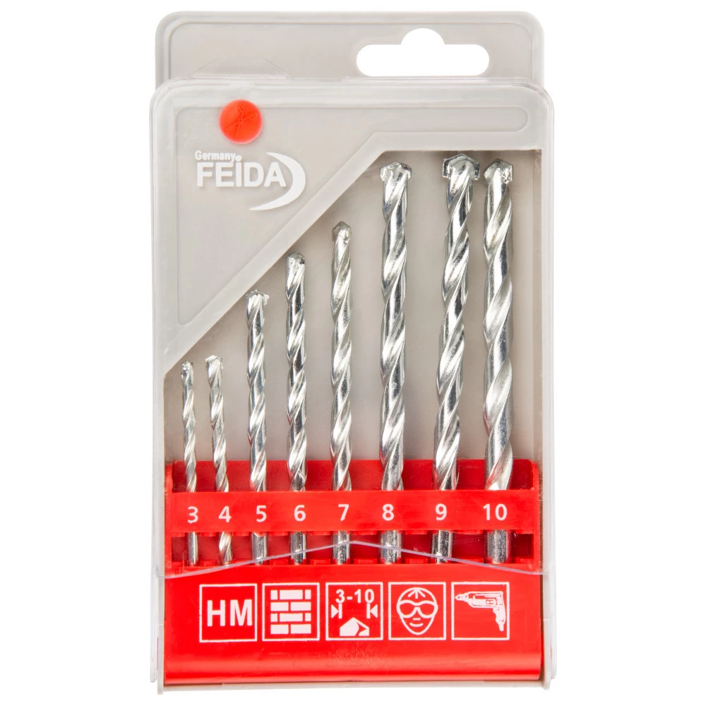 HM Steinbohrersatz 8-teilig 3-10 mm aus verzinktem Stahl HM Steinbohrersatz 8-teilig 3-10 Mm Aus Verzinktem Stahl -Profi Werkzeug Geschaft