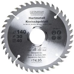 GERMANIA HM Kreissägeblatt Ø 140mm, 40 Zähne Für Holz