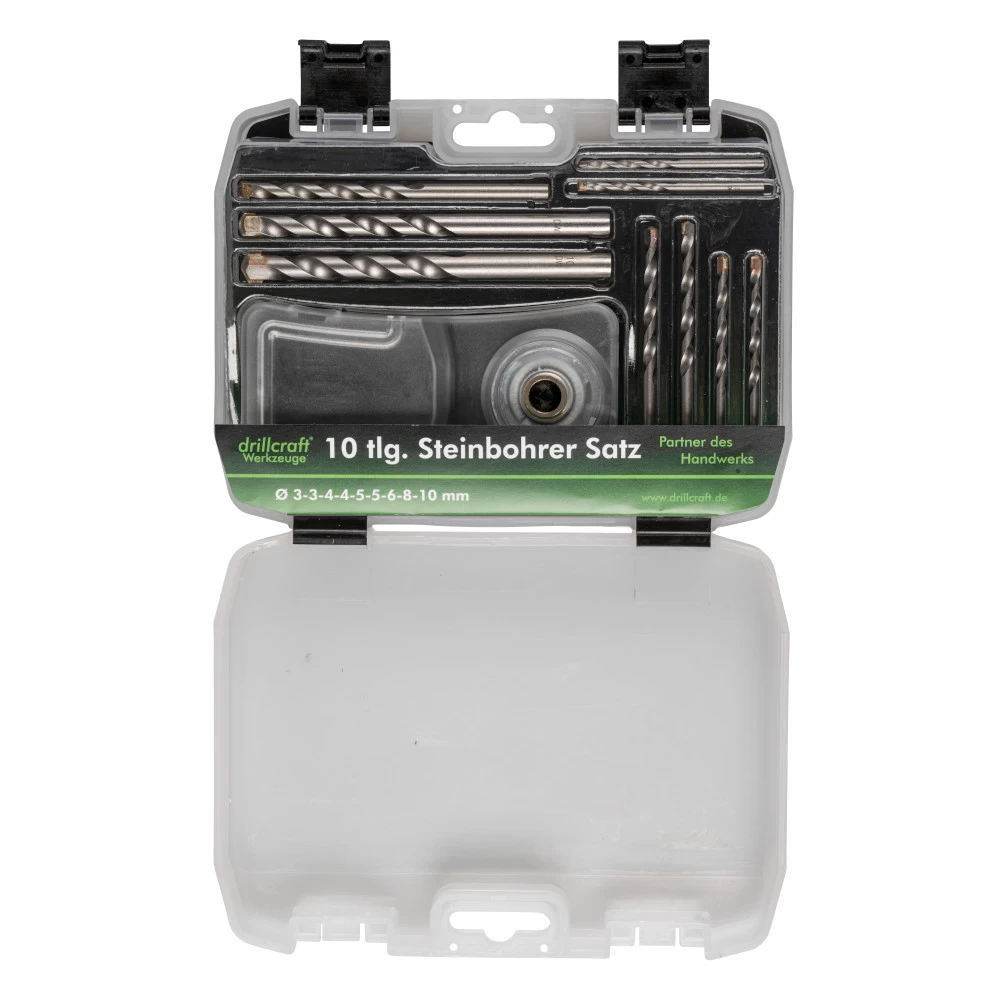 Steinbohrersatz 10-teilig, 3-10 mm, mit Bohrstaubfänger Steinbohrersatz 10-teilig, 3-10 Mm, Mit Bohrstaubfänger -Profi Werkzeug Geschaft