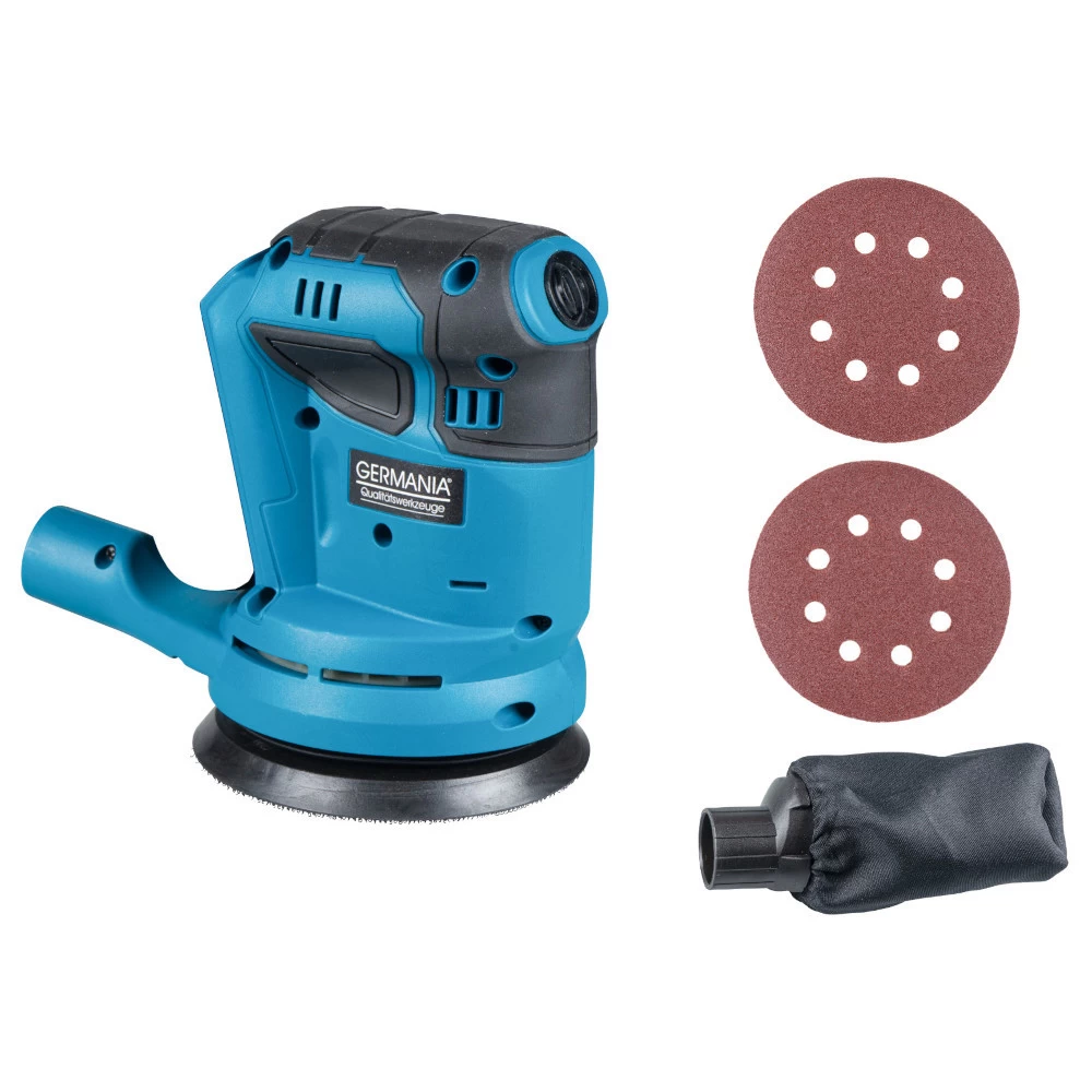 GERMANIA Plattform Akku-Exzenterschleifer 20 V mit Schleifpapier und Staubbeutel GERMANIA Plattform Akku-Exzenterschleifer 20 V Mit Schleifpapier Und Staubbeutel -Profi Werkzeug Geschaft